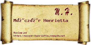 Móczár Henrietta névjegykártya